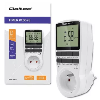 Elektronički timer QOLTEC PC0628 s LCD zaslonom, 24-satni odbrojavanje
