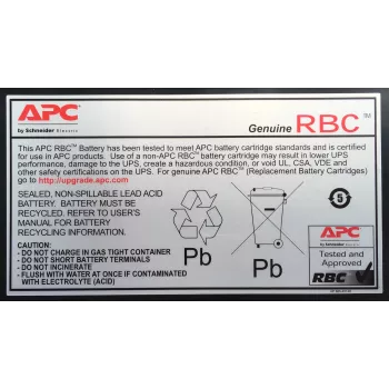 APC baterijska zamjenska kaseta RBC55 (OEM), olovno-kiselinska, 816 Wh, crna, 24,3 kg, 142 mm, 173 mm