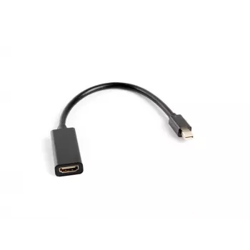 Video kabel adapter LANBERG Mini DisplayPort (muški) na HDMI Type A (ženski), 0,2 m, 1920x1200 @60Hz, DisplayPort 1.2, crni
