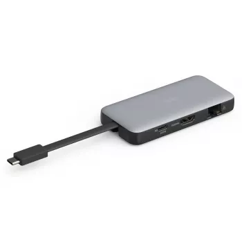 DIGITUS USB-C putna doking stanica, 7 priključaka - HDMI / 2x USB-A 3.2 Gen 1 / GbE / SD / MicroSD - 100W USB-C Power Delivery