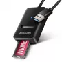Kućište za SSD AXAGON ADM2-AM USB-A 10 Gbit/s za pojedinačni M.2 NVMe/SATA pogon, USB 3.2 Gen 2, kabel 10 cm, crno