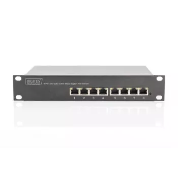 DIGITUS 8-portni Gigabit PoE switch 10 inča 8x10/100/1000Mbps RJ45 PoE 96W