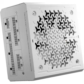 Napajanje CORSAIR RMe Series RM1000e — 1000 W, ATX 3.1, 80 PLUS Gold, potpuno modularno, bijelo, 120 mm ventilator