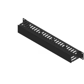 Lanview RAO400BL-24 1U 19 inch panel za upravljanje kabelima s kliznim poklopcem, crni