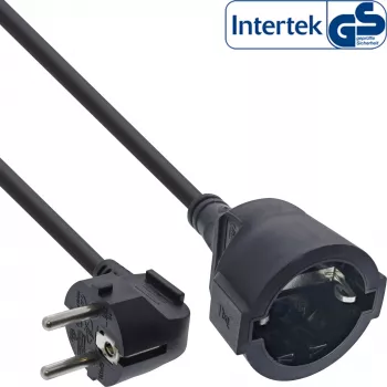 InLine produžni kabel za struju tip F kutni, crni, 20 m