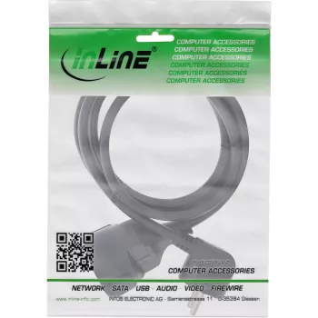 InLine produžni kabel za struju tip F kutni, crni, 20 m