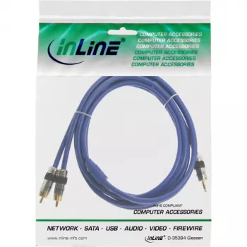 InLine Premium audiokabel 2x Cinch utikač / 3,5 mm jack utikač pozlaćen 5 m