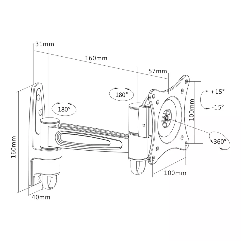 Zidni nosač InLine 23106D za monitore do 27 inch