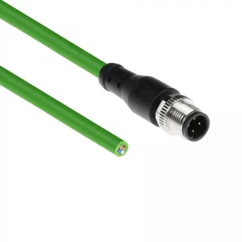 ACT Industrial 3,00 metara senzorski kabel M12D 4-polni utikač na otvoreni kraj, Superflex Xtreme TPE kabel, oklopljeni