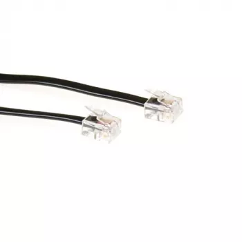 ACT 5 m plosnati telefonski kabel, crni, s RJ11 utikačima