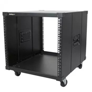 StarTech.com 4-stupno 9U mobilno otvoreno serversko postolje, četverostupno mrežno postolje s kotačićima, 19