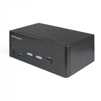 StarTech.com 2-portni dual-monitor HDMI KVM preklopnik – 4K 60 Hz Ultra HD HDR – stolni 4K HDMI 2.0 KVM preklopnik s 2-portnim USB 3.0 hubom (5 Gbit/s) i 4x USB 2.0 HID, audio – prebacivanje tipkovničkim prečacem – TAA