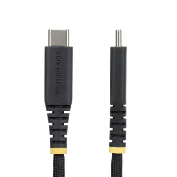 StarTech.com 1m (3ft) USB-C kabel za punjenje, 60W (3A) PD, dvoslojni pleteni najlonski/TPE omotač, izdržljivi USB-C kabel za punjenje, USB 2.0 kabel za punjenje prijenosnog računala