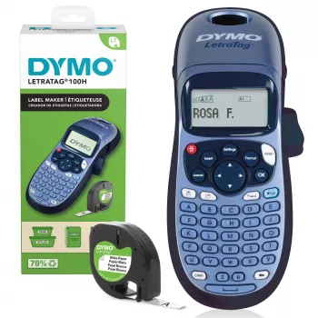 DYMO LetraTag LT-100H ručni pisač etiketa | pisač etiketa s ABC tipkovnicom i LCD zaslonom od 13 znakova | za kuću ili ured | plavi