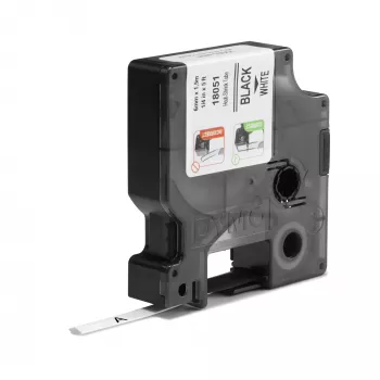 DYMO Rhino industrijske cijevi toplinski skupljajućih kabel etiketa | 6mm x 1,5m | crni tisak na bijeloj | za Rhino pisače etiketa