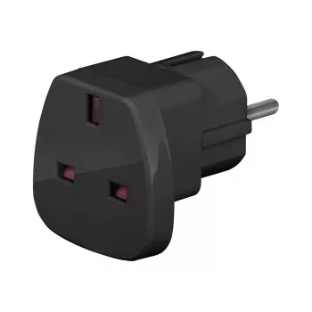 Wentronic Goobay putni adapter, crni - UK utikač > tip F (tip F, CEE 7/7) (94271)
