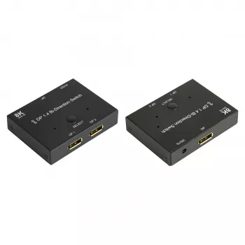 Good Connections GC-M0262 DisplayPort 1.4 preklopnik 2-fazni dvosmjerni, 8K 30 Hz, crni