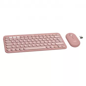 Logitech Pebble 2 Combo tipkovnica i miš uključujući Universal RF bežični + Bluetooth QWERTZ njemački ružičasti (920-012205)