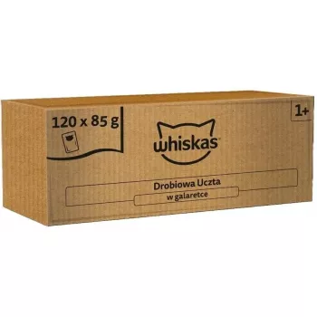 Mokra hrana za mačke vrećice Whiskas Drobiowa Uczta u želeu 120 x 85 g (multipakiranje)