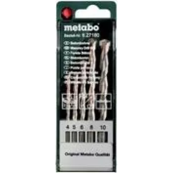 Metabo 627180000 set spiralnih svrdla za beton — 5 dijelova: 4, 5, 6, 8, 10 mm