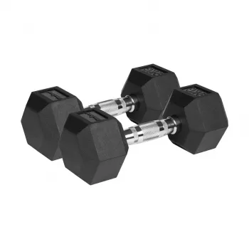 REBEL ACTIVE gumirane bučice od lijevanog željeza HEX 2x9 kg