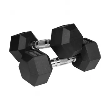REBEL ACTIVE gumirane bučice od lijevanog željeza HEX 2x9 kg