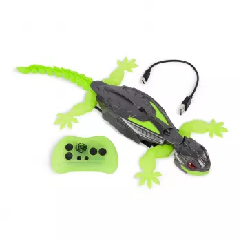 HEX BOTS | Interaktivna igračka zidni geko RC robot | zeleno-sivi