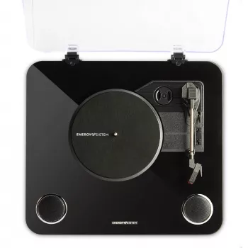 Gramofon s remenskim pogonom Energy Sistem BlackSpin crni prozirni 33 45 78 o/min