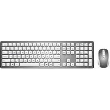Bežični set tipkovnice i optičkog miša MediaRange MROS135 QWERTZ srebrni — bežični combo, QWERTZ raspored, srebrni