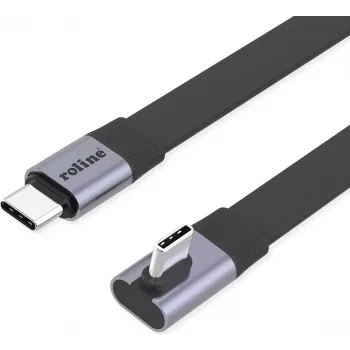 ROLINE USB4-2.0 kabel 80 Gbit/s plosnati ST/ST ravni-90° zakrenuti - kabel - digitalni/podaci