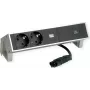 Bachmann 902.903 DESK2 INOX produžni kabel s utičnicama, 2x Schuko, 1x USB-C 60 W