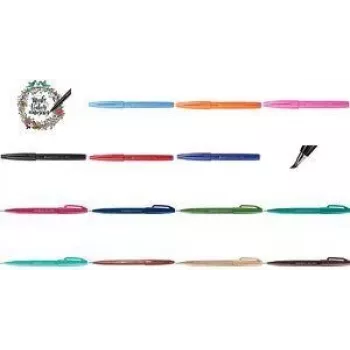 Calligraphy pen PENTEL SES15C-V — violet, water-based ink, 1 pc, nib for calligraphy