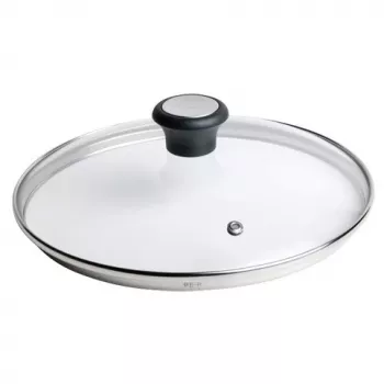 Tefal 28097612 poklopac za tavu okrugli crni, nehrđajući čelik, prozirni