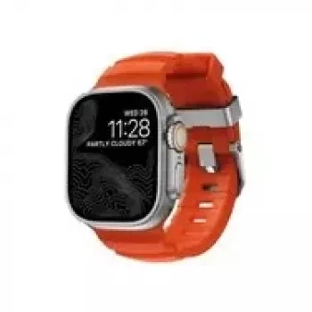 NOMAD Rocky Point Band - narukvica za Apple Watch 46mm/49mm s FKM i titanom (Magma, prirodni hardver)