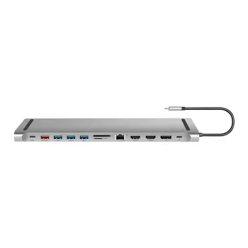 USB3.2 dokirna stanica USB-C, 12 priključaka, PD