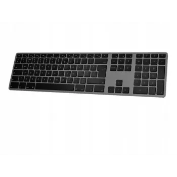 Bežična tipkovnica Matias FK418BTLB-UK — aluminij, osvijetljena, Space Gray