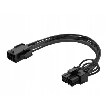 Savio AK-49 PCIe 6-pin to 8-pin (6+2) power cable, 0.15 m, Black