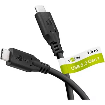 Goobay USB kabel C, USB 3.2, 60 W, 5 Gbit/s, Power Delivery, 1,5 m (1,50 m, USB 3.2 Gen 1, 60 W), USB kabel