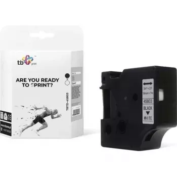 TBP TBTD-45803 DYMO-compatible Label Tape, 19 mm x 7 m, Black on White