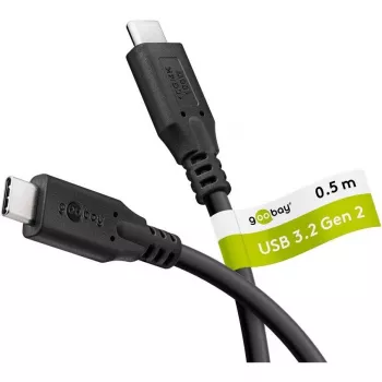 Goobay USB kabel C, USB 3.2, 100 W, 10 Gbit/s, Power Delivery, 0,5 m (0,50 m, USB 3.2, 100 W), USB kabel