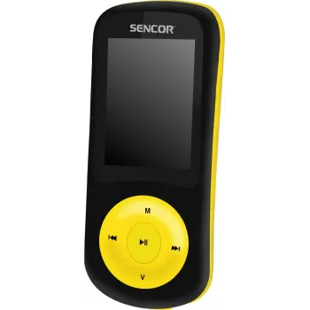 Sencor SFP 5870BYL MP3/MP4 player 8 GB, radio, dictaphone, SD card slot, Yellow/Black