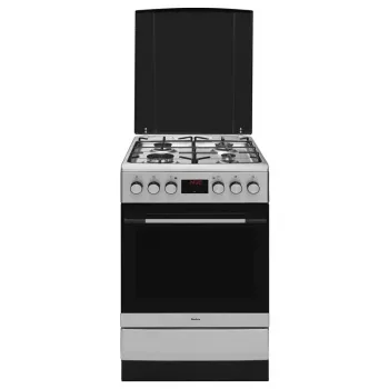 Amica 57GEH2.33HZpTaXx plinsko-električni samostojeći štednjak, 4 plamenika, pećnica 62 l, vrući zrak, 50 cm, inox
