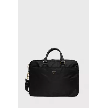 Laptop bag GUESS GUCB15NTMLBK 16-inch black nylon with triangle logo