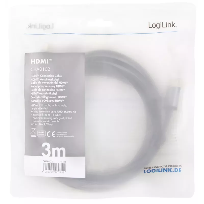 HDMI kabel LogiLink CHA0102 3m