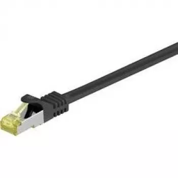 Wentronic Goobay Cat.7 sirovi patch kabel, S/FTP (PiMF), crni, 0,5 m - LSZH bez halogena, bakar, RJ45 utikač (91581)