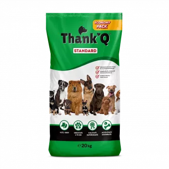 Suha hrana za pse HURTOWNIA KARM THANK'Q Standard Beef 20 kg - odrasli, 18 % proteina, 7 % masti, 7 % pepela, 3 % sirove vlaknine