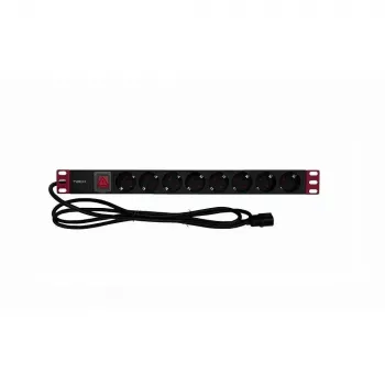 Rack produžni kabel s utičnicama TECHLY 365733 1U — 8× Schuko utičnica, 2 m kabel