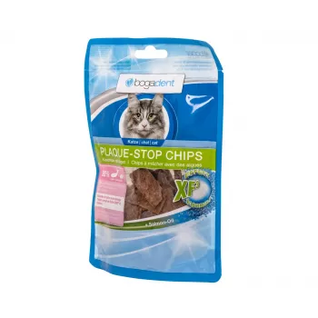 BOGAR Bogadent Plaque-stop chips riba - poslastica za mačke - 50g