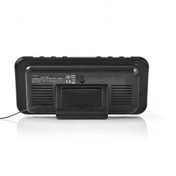 Nedis CLAR004BK radio budilica s LED zaslonom, FM tunerom, dvostrukim alarmom, projekcijom, AUX, crna
