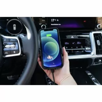 ANSMANN WiLine 15 bežični držač punjača za automobil - 15 W Qi brzo punjenje, automatsko stezanje, 360° rotacija, crni